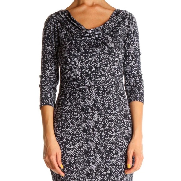 LOFT Printed Cowl Neck Dress NWT Size L - Picture 1 of 7